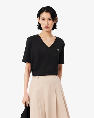 Relaxed Fit Soft Cotton V Neck T-shirt