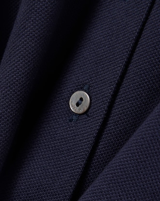 Flared Badge Accent Petit Piqu&eacute; Dress