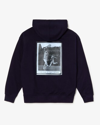 Unisex Lacoste LIVE Signature Embroidery Print Fleece Hoodie