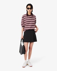 Oversized Striped Long Sleeved Polo Shirt