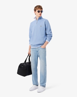 Zip-Up High Neck Interlock Sweatshirt