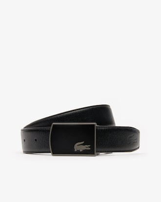 Men's Reversible Leather Belt And 2 Matte Buckles Gift Set