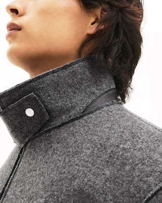 Men's Premium Wool And Leather Accent Zip Jacket