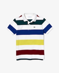Boys' Lacoste Coloured Stripes Cotton Piqu&eacute; Polo Shirt