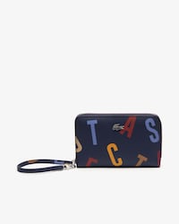 Women's Daily Classic Wrist Loop Coated Print Canvas Zip Wallet