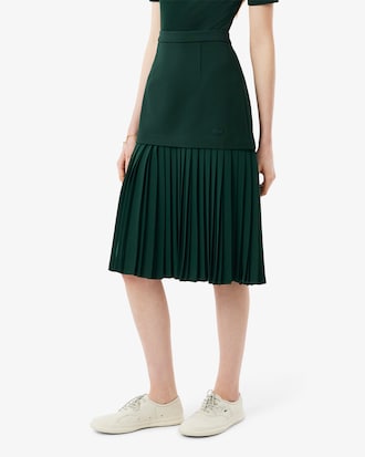 Runway Pleated Satin Skirt