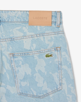 Straight Leg Print Motif Denim Jeans