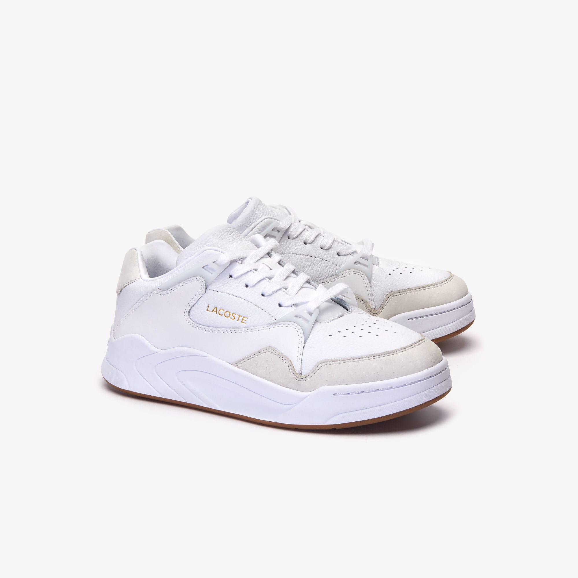 Men's Court Slam Perforated Leather Trainers | LACOSTE