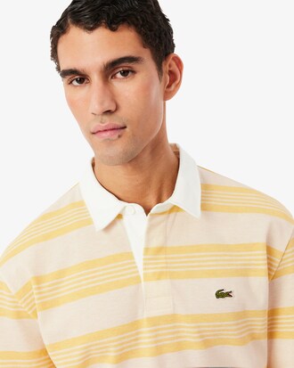 Relaxed Fit Striped Piqu&eacute; Rugby Polo Shirt