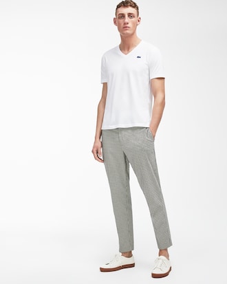 Unisex Lacoste LIVE V-Neck Cotton Jersey T-shirt