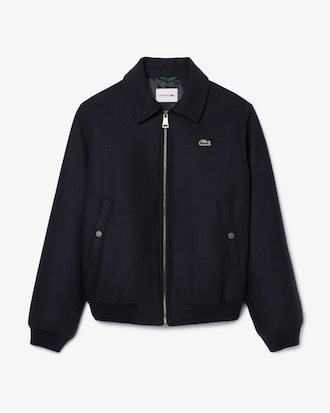 Zipped Padded Wool Aviator Jacket