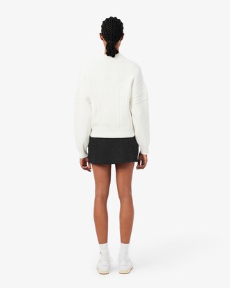 Boiled Knit Short Pleated Wrap Skirt