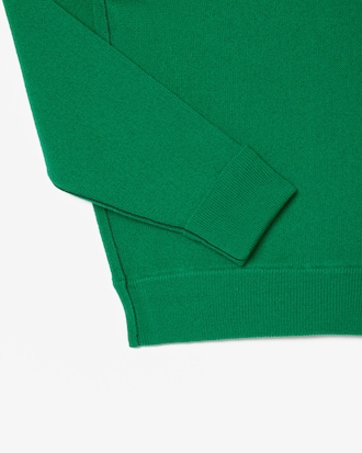 Relaxed Fit Carded Wool Moss Stitch Sweater