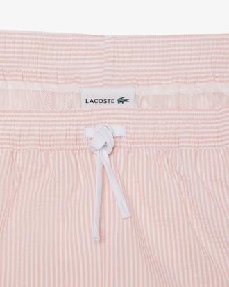 Mid Length Striped Textured Swim Trunks