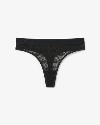 Logo Waist Lacy String Briefs