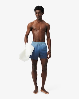 Short Ombré Print Swim Trunks