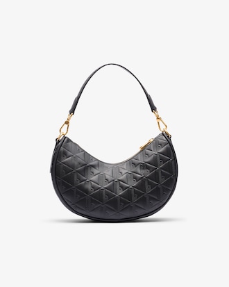 Maheki Embossed Leather Half Moon Purse
