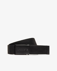 Men's Lacoste Engraved Plate Buckle Woven Belt