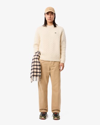 Thick Carded Wool Crew Neck Sweater