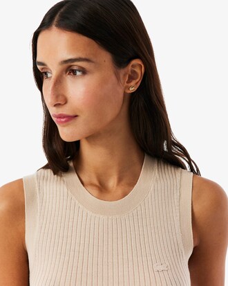 Merino Wool 3D Knit Sleeveless Sweater