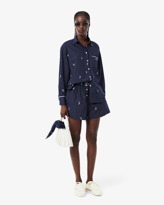 Oversized Shirt with Jacquard Motifs