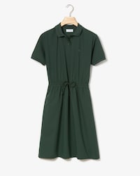 Women's Elasticised Waistband Flowing Gabardine Polo Dress