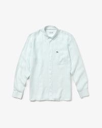 Men's Regular Fit Striped Linen Canvas Shirt