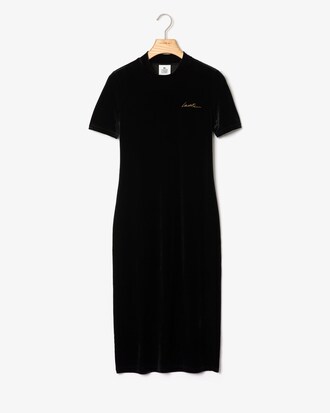 Women's Lacoste LIVE Golden Signature Velvet Tube Dress
