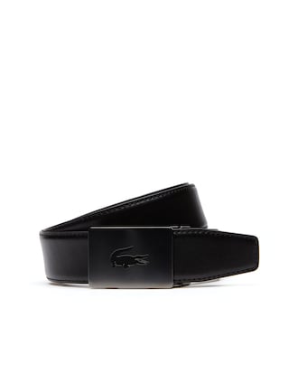 Men's Slip-Fit Plate Buckle Stretch Leather Belt