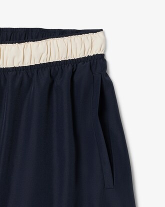Lacoste Mid Length Contrast Stripe Swim Trunks