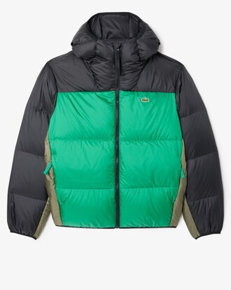 Water-Repellent Colour-Block Down Jacket