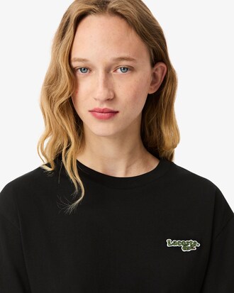 Oversized Short Cut Cotton Logo T-shirt