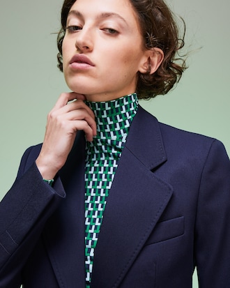 Women's Fashion Show Solid Wool Blend Blazer