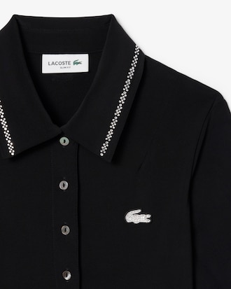 Slim Fit Diamanté Crocodile Polo Collar Dress