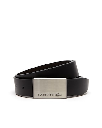 Men's Reversible Leather Belt And 2 Buckles Gift Set