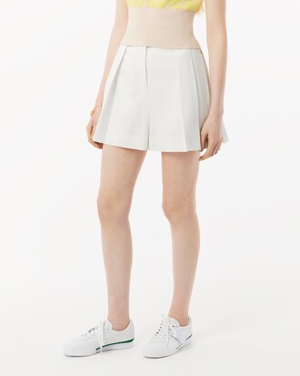Runway Pleated Wool Bermuda Shorts