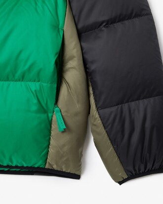 Water-Repellent Colour-Block Down Jacket