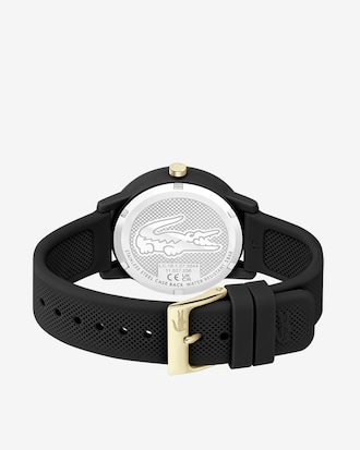 Women's Lacoste.12.12 Black Silicone Strap Watch