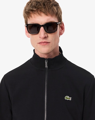 Zip-Up High Neck Fleece Sweatshirt