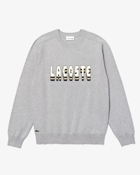 Men's Lacoste 3D Effect Lettering Crew Neck Cotton Blend Sweater