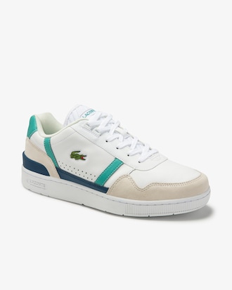 Men's T-Clip Perforated Leather and Suede Trainers
