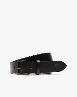 Men's Lacoste Engraved Buckle Smooth Leather Belt