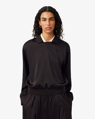 Relaxed Fit Satin Polo Shirt