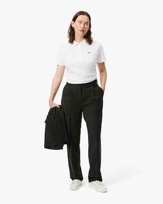 Wide Fit Darted Plaid Pants