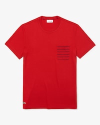 Men's Crew Neck Striped Pocket Cotton Jersey T-shirt