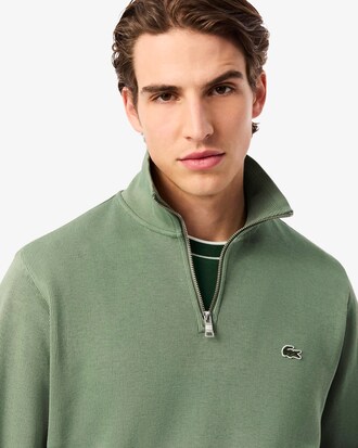 Zip-Up High Neck Interlock Sweatshirt