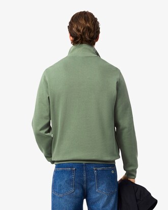 Zip-Up High Neck Interlock Sweatshirt