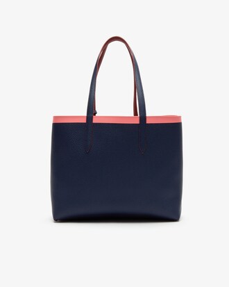 Bolso tote de mujer Anna reversible en lona revestida con franja a contraste