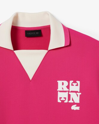 Polo de satén oversized con insignia Runway