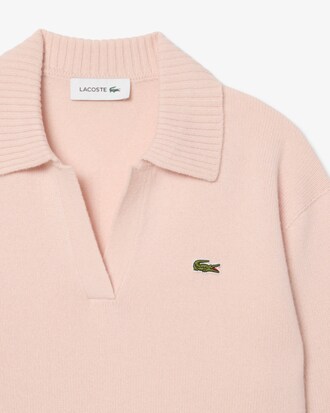 Jersey de cuello polo de cachemir de punto 3D
